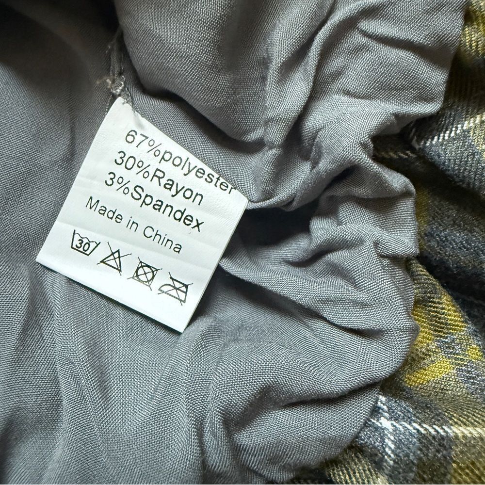 Emerson Lang Plaid Bubble Skirt Streetwear Medium Stretch Elastic Waist - Picture 8 of 11